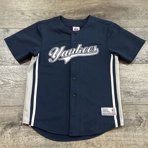 Vintage Y2K True Fan NY Yankees Derek Jeter #2 Baseball Jersey Youth Large 12/14